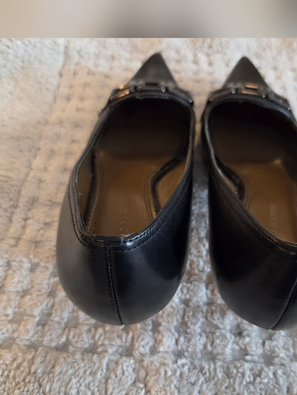 AK Anne Klein Pointed Toe Kitten Heel Loafer Pumps, 8M 90s Goth Whimsigoth Black - Picture 4 of 11